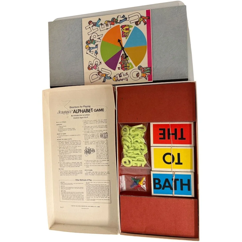 Scrabble Alphabet Game Selchow & Righter No 15 Vintage 1972 Board Game Complete‎